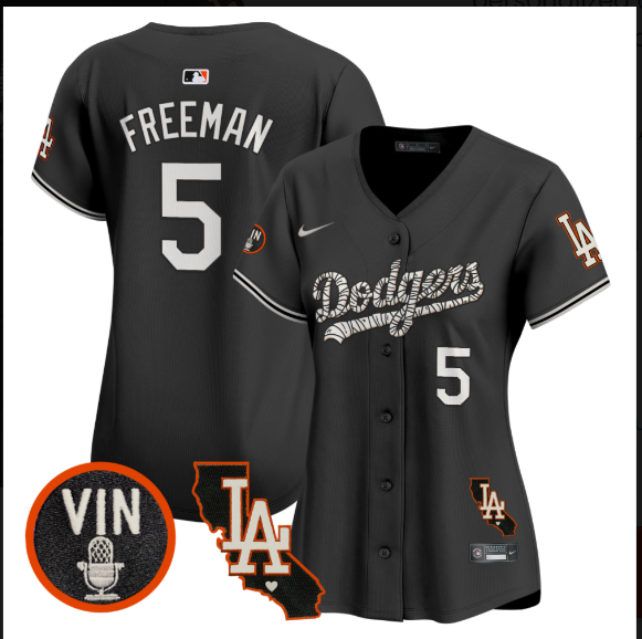 Women Los Angeles Dodgers #5 Freeman 2025 black Limited Stitched Jersey